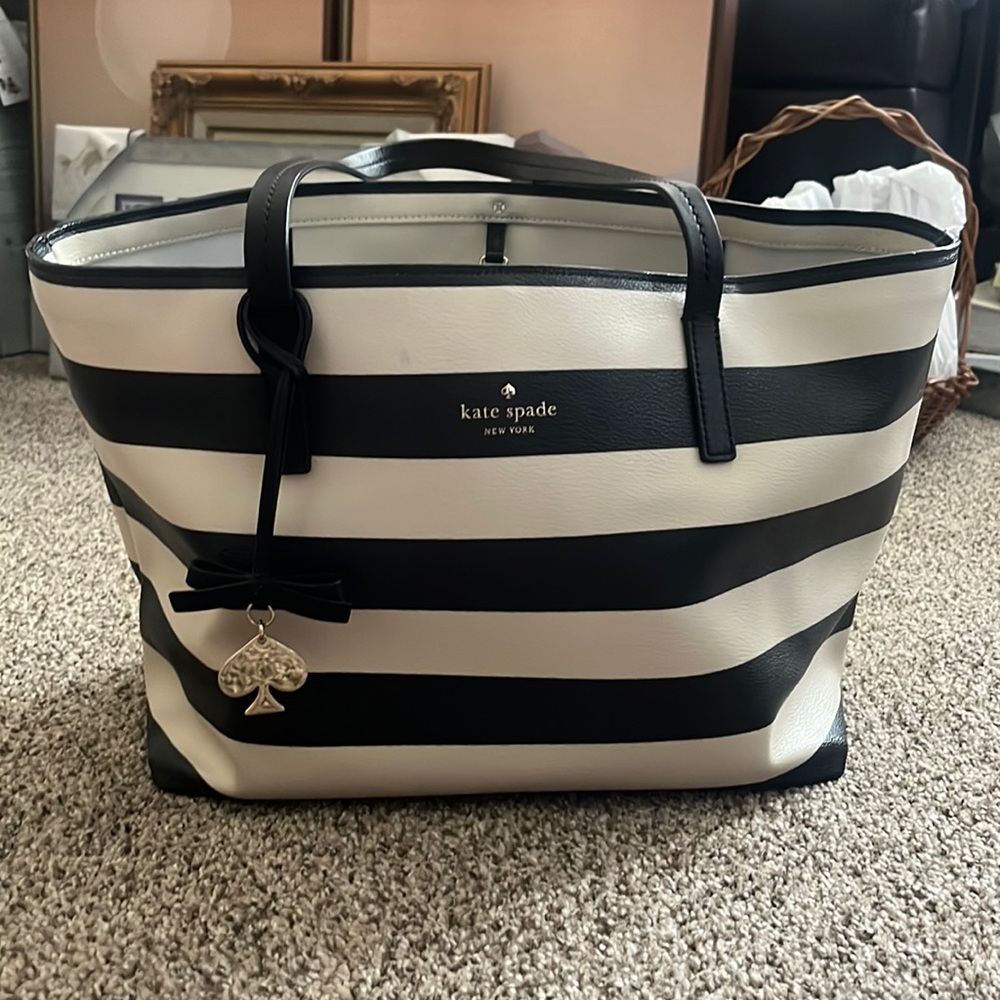 Black & White Stripe Kate Spade Bag